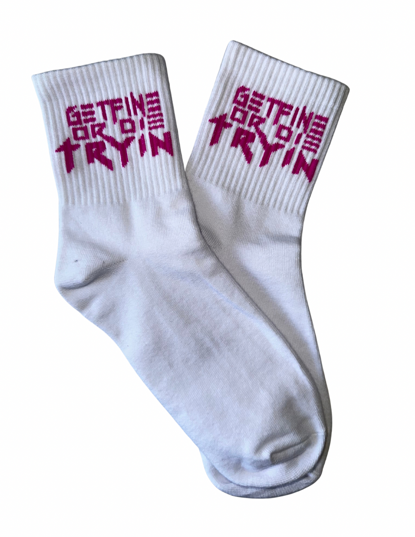 Get Fine or Die Tryin' Socks -- White