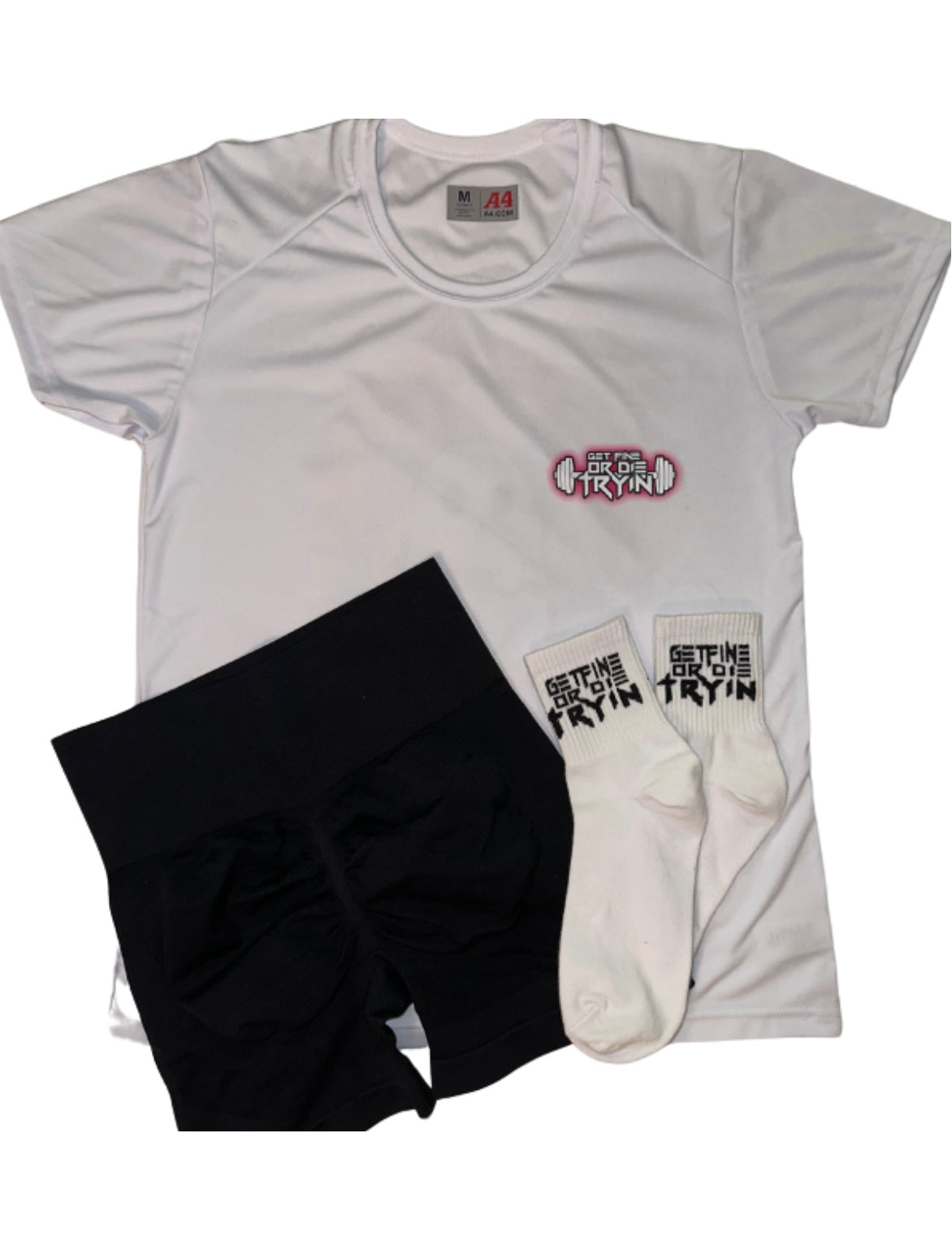 GFDT Biker Shorts & Classic Black Logo Socks