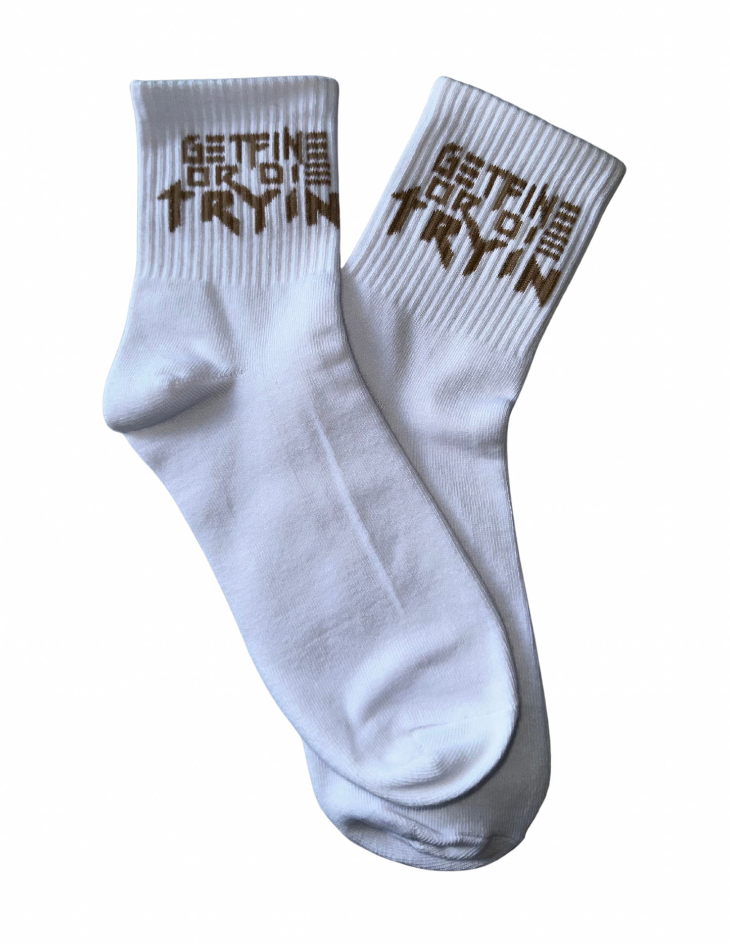 Get Fine or Die Tryin' Socks -- White