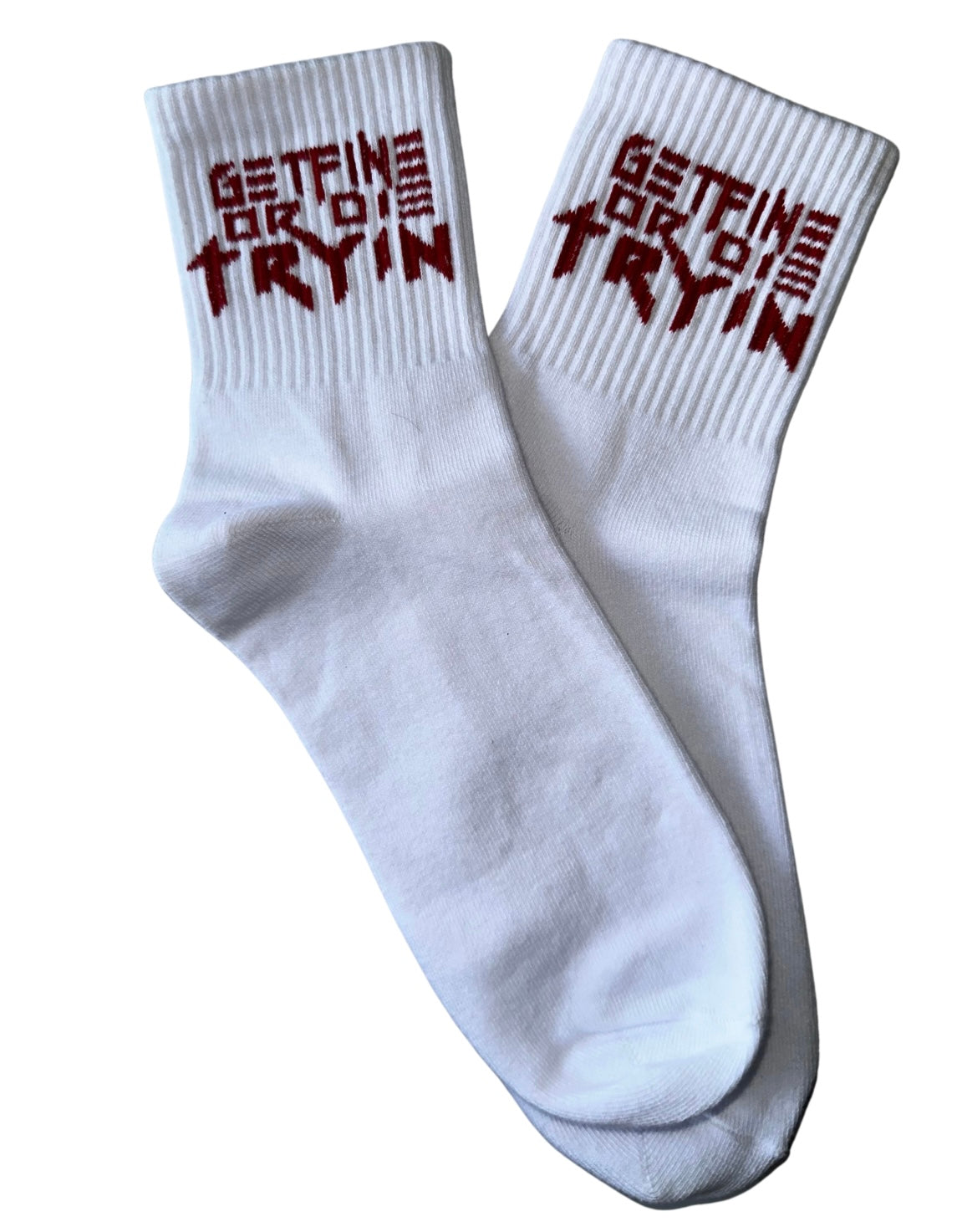 Get Fine or Die Tryin' Socks -- White