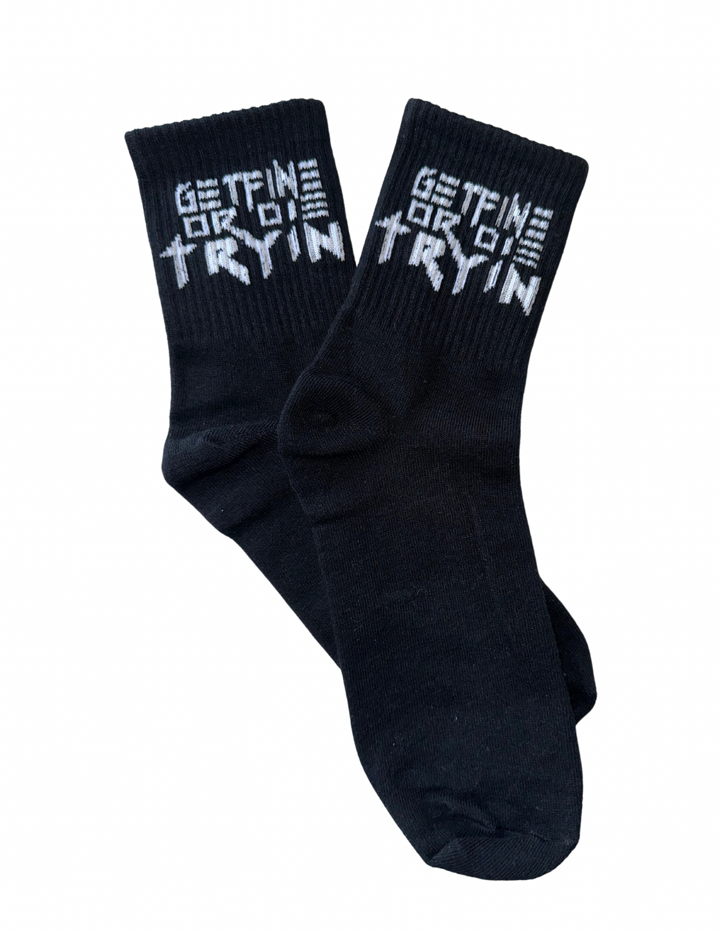 Get Fine or Die Tryin' Socks -- Black Edition